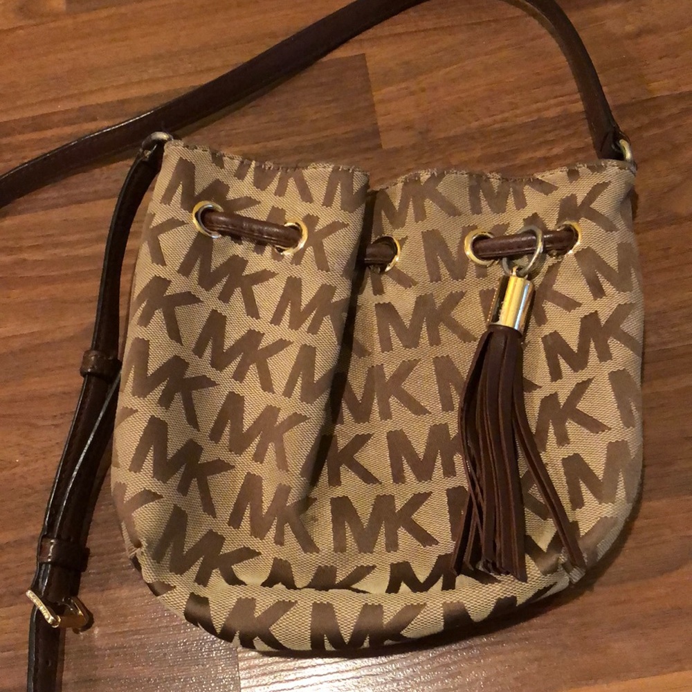 Michael Kors Brown Logo Crossbody Bag with Tassel
